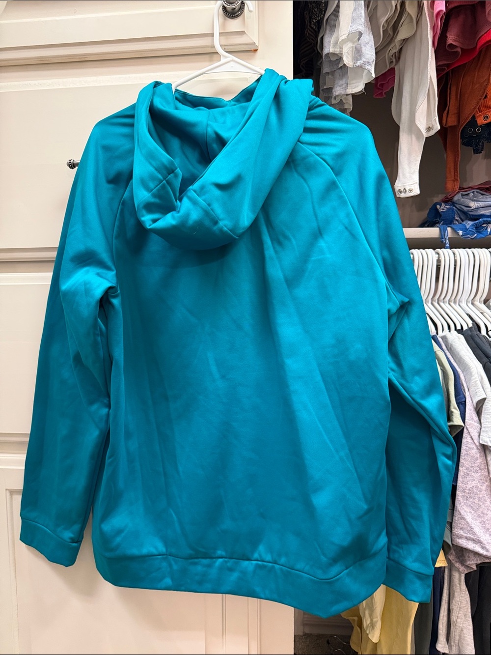 Nike Teal Blue Pullover Hoodie with Black Swoosh - Picture 2 of 3